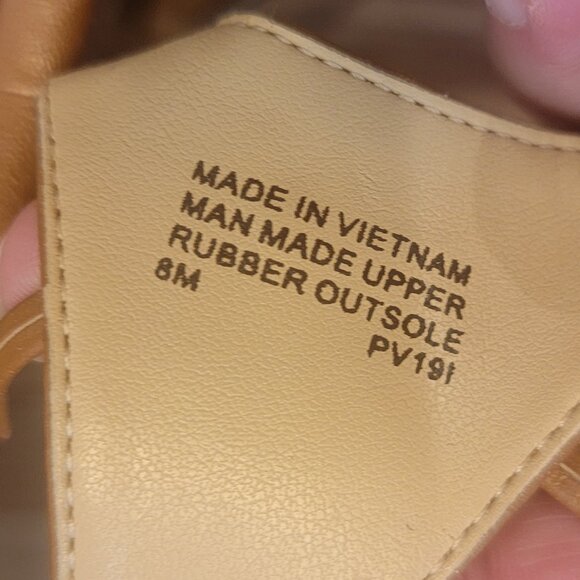 Michael Kors MK Logo Brown Leather T-Strap Low Wedge Thong Sandals - Picture 13 of 14